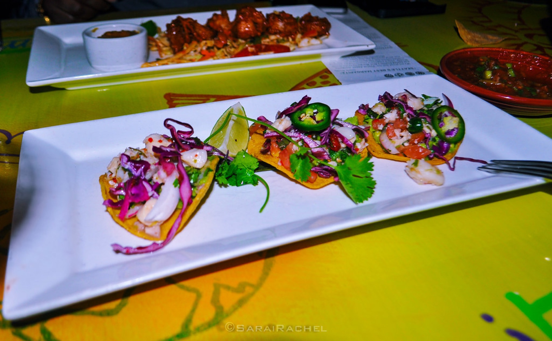 Shrimp ceviche tostadas